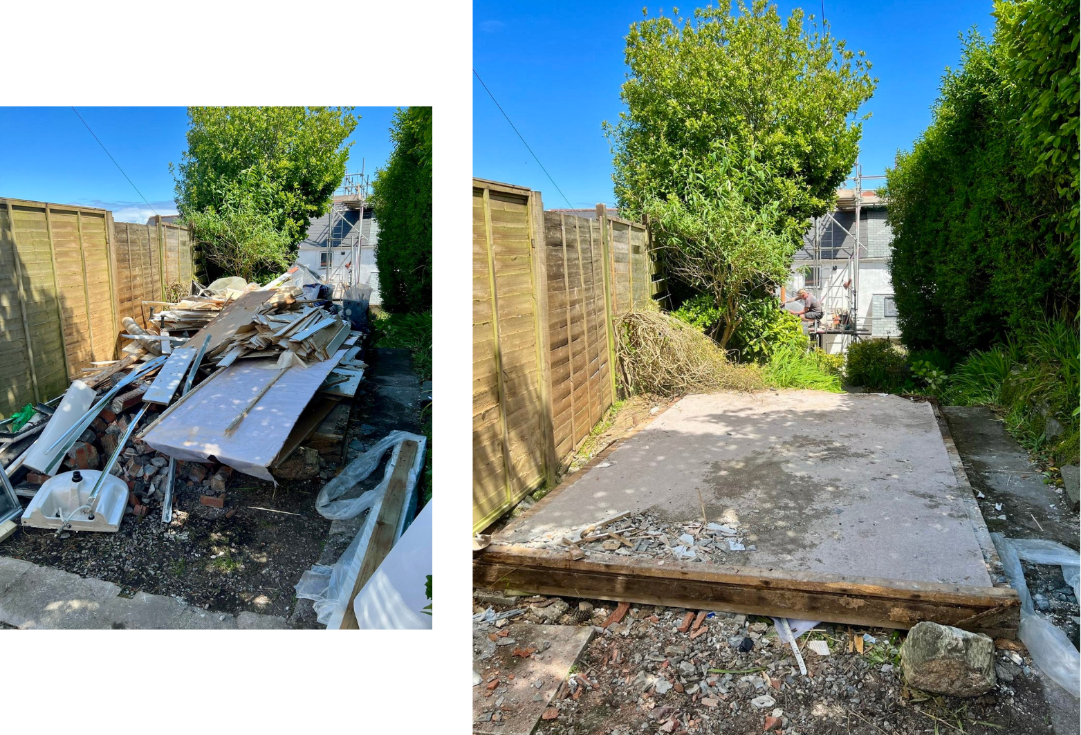 before and after builders waste clearance