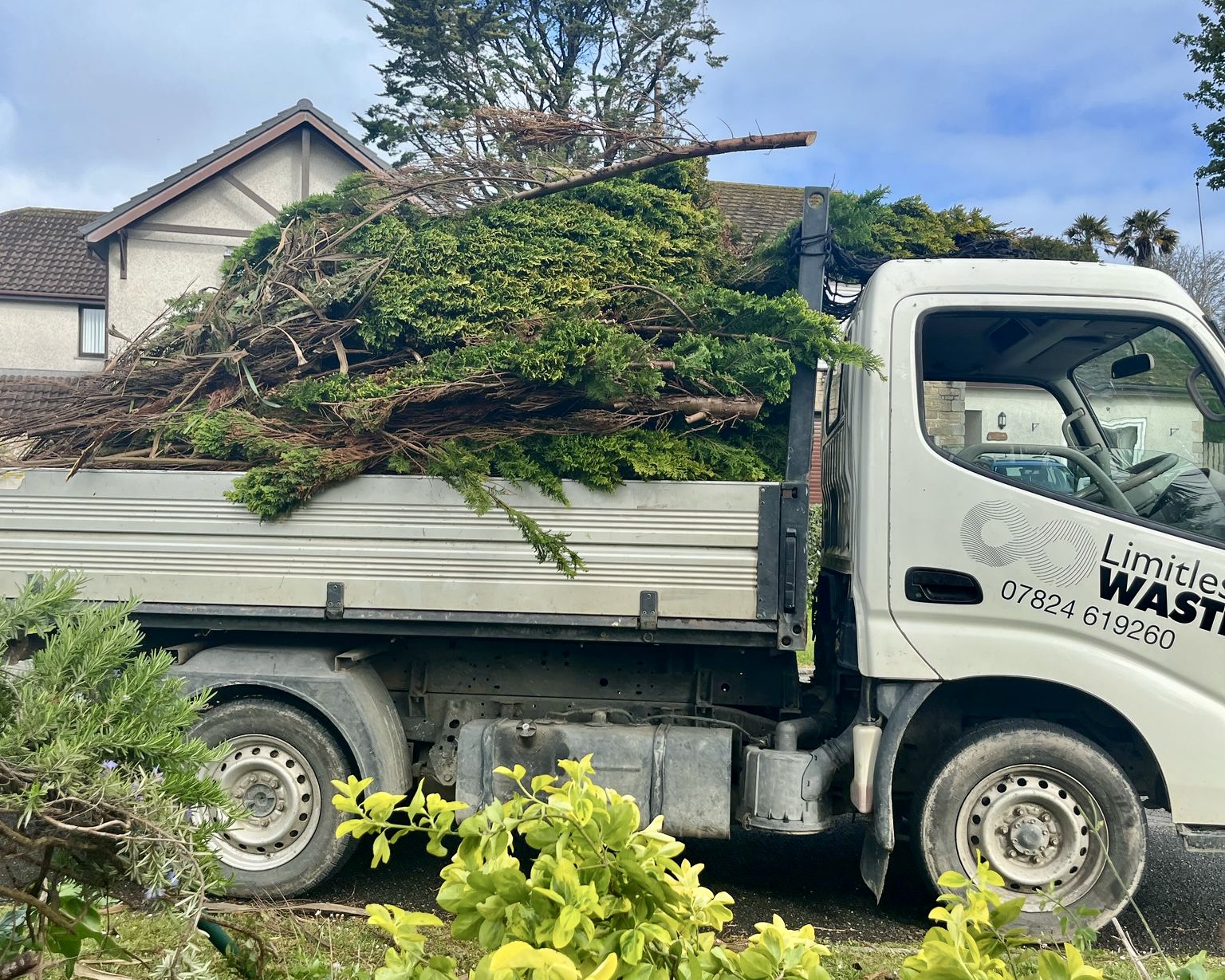 tipper full with green waste